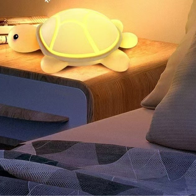 Bedside Nursing Lamp Kindergarten Cute Cartoon Ornaments Night Light USB Rechargeable Turtle Silicone Bedroom Small Night Lamp